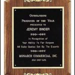 Plaque – Solid American Walnut Plaque with Gold Trims 1