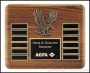 Plaque – Walnut Stained Perpetual Plaques with Antique Bronze Cast Eagle 1