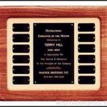 Plaque – Walnut Perpetual Plaques with 12 Ind
