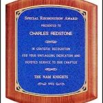 Plaque – Solid American Walnut Plaque with Linen Textured Plates 1