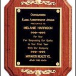 Plaque – Solid Walnut Coventry Plaques w/Gold Relief Trim 1