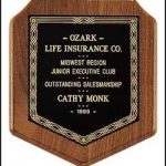 Plaque – American Walnut Camelot Style Plaques 1