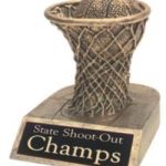 Basketball and Net Gold Resin Trophy 1