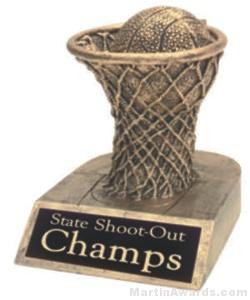 Basketball and Net Gold Resin Trophy 1