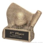Golf On Base Gold Resin Trophy 1
