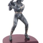 Female Baseball Silver Resin Trophy 1
