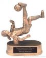 Female Bicycle Kick Soccer Gold Resin Trophy 1