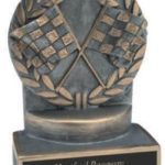 Racing Flags Wreath Resin Trophy 1