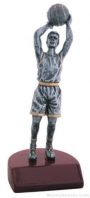 Male Basketball Silver Resin Trophy 1