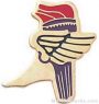 1″ Etched Soft Enamel Winged Foot Torch Chenille Letter Pin 1