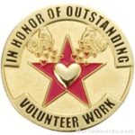 In Honor of Outstanding Volunteer Work Award Lapel Pin 1