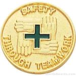 Safety Through Teamwork Enameled Lapel Pins 1