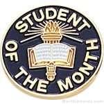 3/4″ Student Of The Month Round Enameled Lapel Pins 1