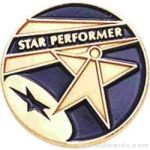 3/4″ Star Performer Round Enameled Lapel Pins 1