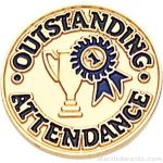 3/4″ Outstanding Attendance Round Enameled Lapel Pins 1