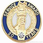 3/4″ Service Recognition Award Pins 10 Years with Diamond 1