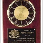 Clock Plaque Award – Rosewood Piano-Finish Clock with Black and Gold Dial 1