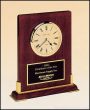Desktop Clock Award – Rosewood Piano-Finish Wood Clock Award with Gold Accents 1
