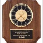 Clock Plaque Award – American Walnut Wall Clock Plaque Award 1
