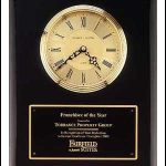 Clock Plaque Award – Black Piano-Finish Wall Clock Plaque Award with Glass Lens 1