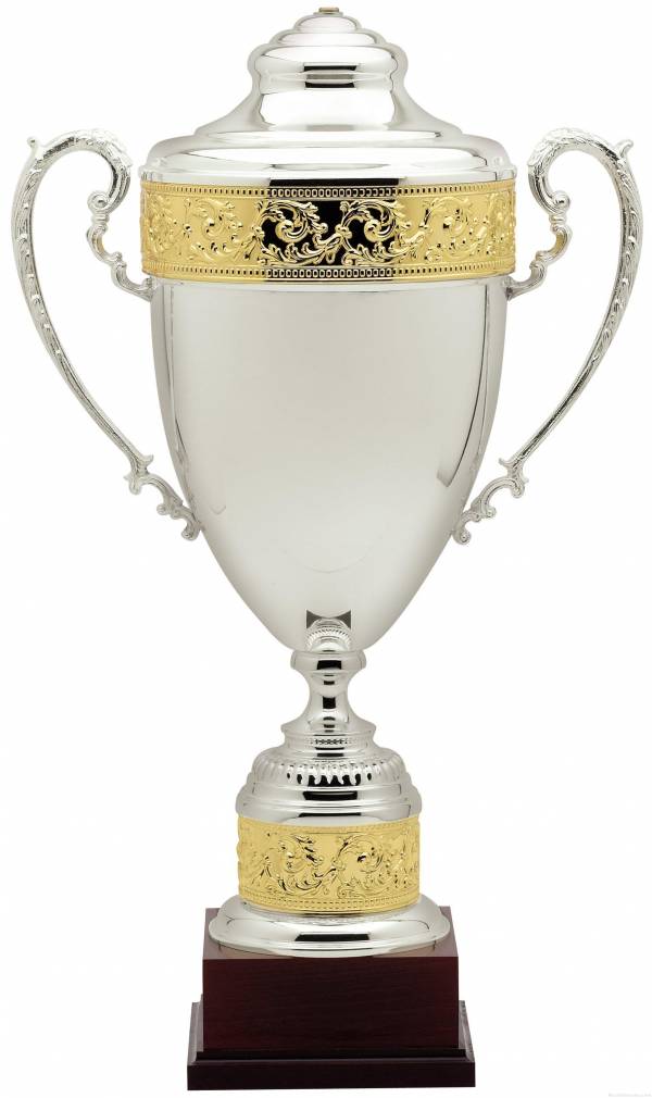 Gold Trimmed Silver Trophy Cup