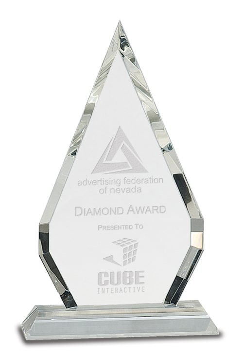 Crystal Diamond on Clear Pedestal Base