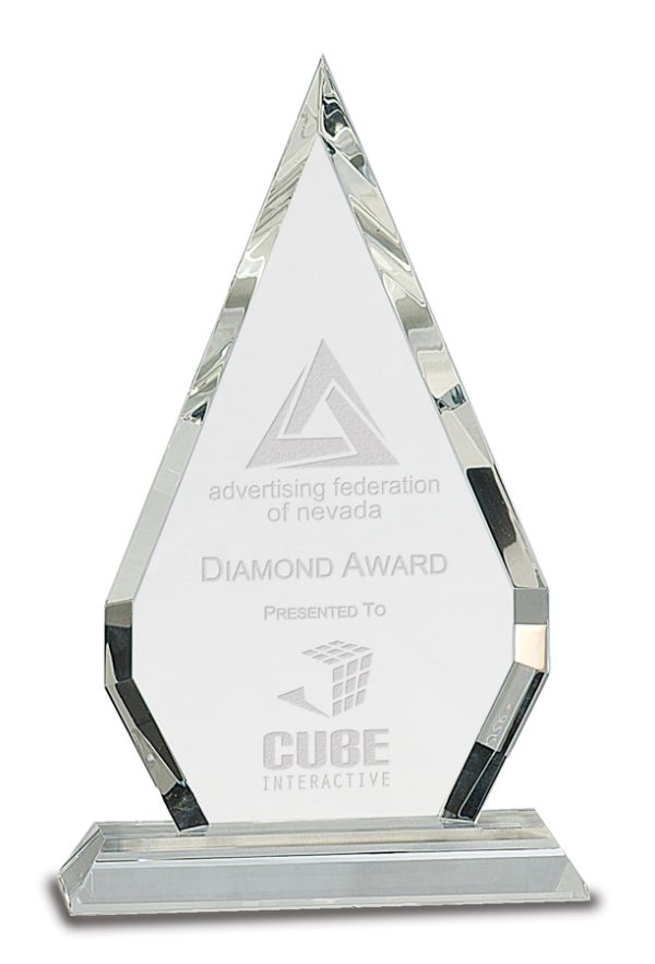 Crystal Diamond on Clear Pedestal Base