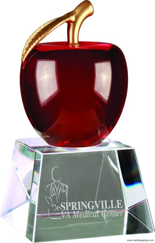 Red Crystal Apple with Clear Base