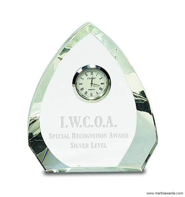 5 1/2″ Clear Crystal Arch with Clock