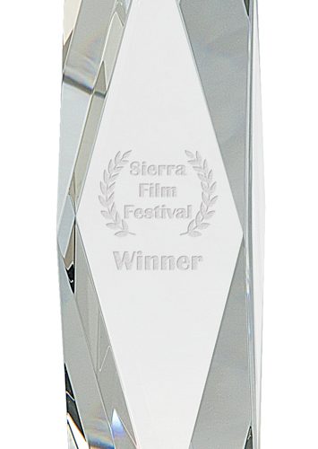 10″ Clear Crystal Facet Tower