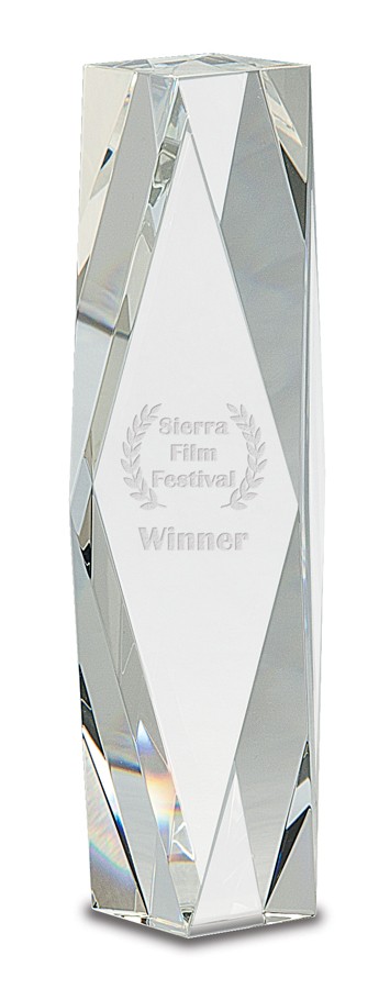 10″ Clear Crystal Facet Tower