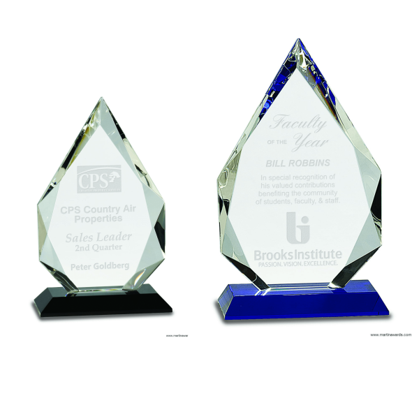 Diamond Crystal on Black or Blue Pedestal Base
