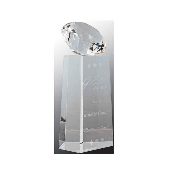 Diamond on top crystal award