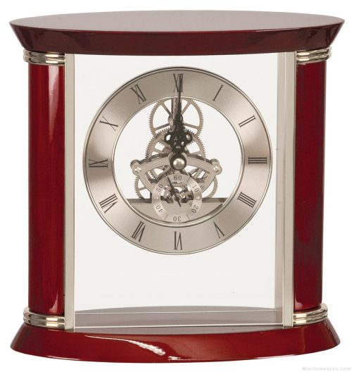 Executive Silver/Rosewood Clock