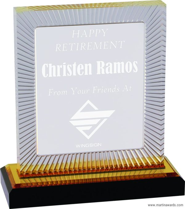 GOLD Carved Rectangle Impress Acrylic