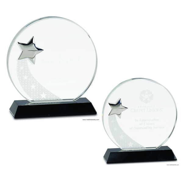 Round Crystal with Frosted Star