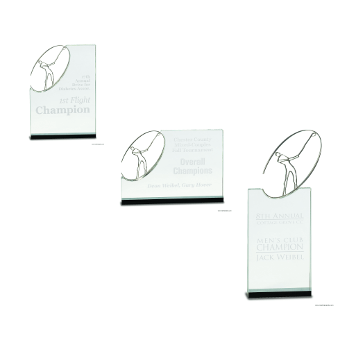 Swinging Golf player Crystal Award