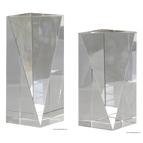 Triangle front pillar Crystal Award