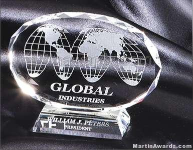 Crystal Glass Awards – 5″ x 6 1/2″ Genuine Prism Optical Crystal With Base 1