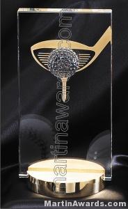 4 1/2″ x 3/4 x 9″ 3 Dimensional Golf Prism Optical Crystal Glass 1