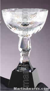 4 3/4″ x 12 1/2″ Genuine Prism Optical Crystal Glass Awards Cup With Black Base 1