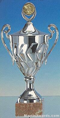 Silver Finish Trophy Cup On Marble Base 1