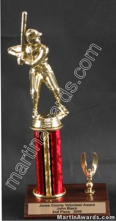 Red Single Column Male Baseball/Softball With 1 Eagle Trophy 1