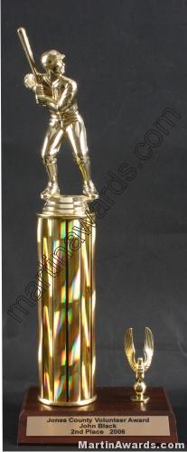 Gold Single Column Male Baseball/Softball With 1 Eagle Trophy 1
