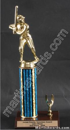Blue Single Column Male Baseball/Softball With 1 Eagle Trophy 1