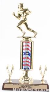 Red/White/Blue Single Column Football With 2 Eagles Trophy 1