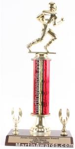 Red Single Column Football With 2 Eagles Trophy 1