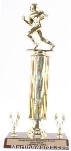 Gold Single Column Football With 2 Eagles Trophy 1