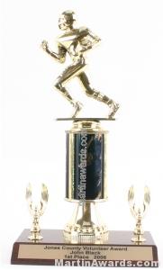 Black Single Column Football With 2 Eagles Trophy 1