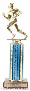 Blue Single Column Football Trophy 1